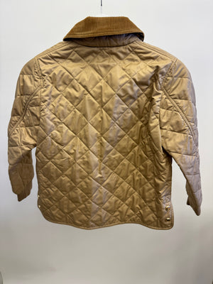 Burberry Kids Beige Matelasse Barn Jacket with Velours Cotele Collar Size 8 years RRP £420&nbsp;