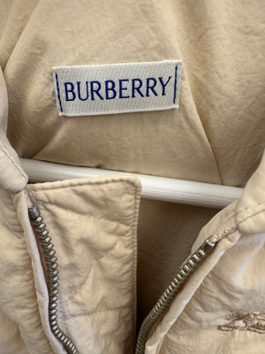 Burberry Kids Cream Puffer Jacket with Embroidered Logos and Belt Size 8 years RRP £650