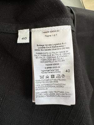 Bottega Veneta Black Sleeveless Cotton Midi Dress with Twist Back and Pocket Detail Size IT 40 (UK 8)