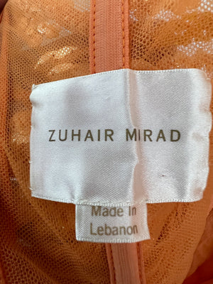 *HOT* Zuhair Murad Orange Sequin Embellished Corset Maxi Dress Size FR 36 (UK 8)