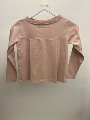 Moncler Kids Pink Long-Sleeve T-Shirt with Crystal Logo Patch Detail Size 8 years RRP £150