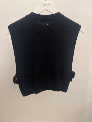 Christian Dior Kids Black Knit Sleeveless Jumper with Dior Logo Size 8 years RRP £460