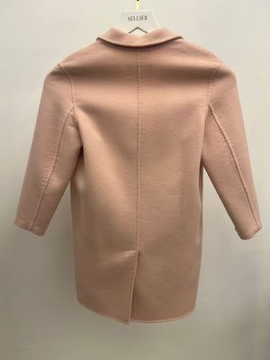 Loro Piana Kids Baby Pink Cashmere Coat with Brown Buttons and Pockets Size 8 years RRP £2,500