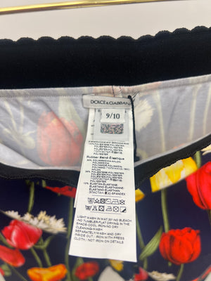 Dolce & Gabbana Kids Navy Floral Prints Tulipani Top and Leggings Set Size 9/10 years RRP £550
