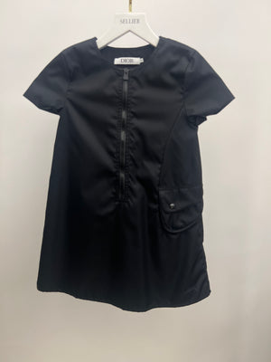 Christian Dior Kids Black Nylon Mini Dress with Pocket and Logo Detail Size 8 years RRP £750