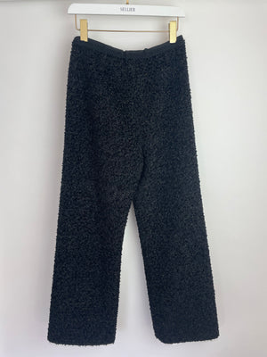 Chanel Black, Gold Metallic Tweed Wide Leg Trousers Size FR 38 UK 10