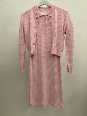 Givenchy Kids Pink Knit Logo Cardigan and Polo Dress Size 10 years RRP £800