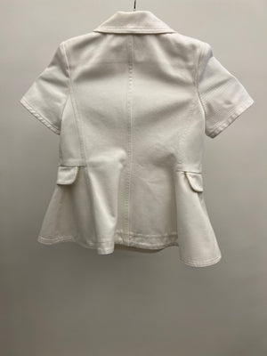 Christian Dior Kids White Bar Jacket with Gold CD Logo Buttons Size 8 years RRP £790