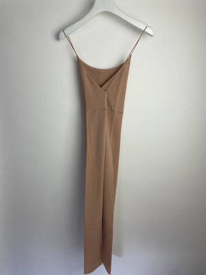 Valentino Light Pink Spandex Spaghetti Strap Full Leg Bodysuit Size XS (UK 4)