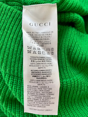 Gucci Green Cable Knit GG Button Down Jumper Size IT 42 (UK L)