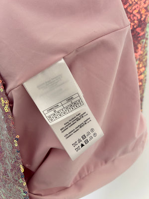 Rotate Birger Christensen Pink Metallic Sequin Tulle Midi Dress Size S (UK 8)