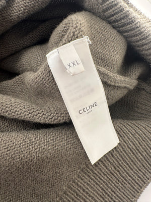 Celine Green Menswear Triomphe Long Sleeve Jumper Size XXL (UK 46)