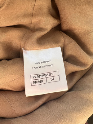 Chanel Green, Blue, Pink Tweed Check Long Coat with Button CC Detailing FR 34 (UK 6)