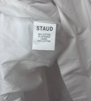 Staud White Long Tiered Cotton Midi Skirt Size US 4 (UK 8)