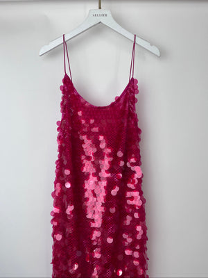 The New Arrivals by Ilkyaz Ozel Sequin Gwyneth Maxi Dress in Flamboyante Size FR 34 (UK 6)