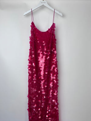 The New Arrivals by Ilkyaz Ozel Sequin Gwyneth Maxi Dress in Flamboyante Size FR 34 (UK 6)