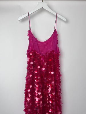 The New Arrivals by Ilkyaz Ozel Sequin Gwyneth Maxi Dress in Flamboyante Size FR 34 (UK 6)