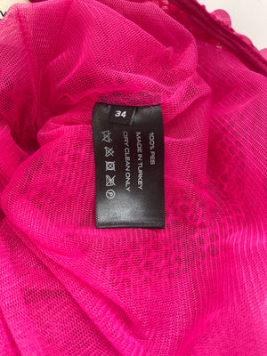 The New Arrivals by Ilkyaz Ozel Sequin Gwyneth Maxi Dress in Flamboyante Size FR 34 (UK 6)