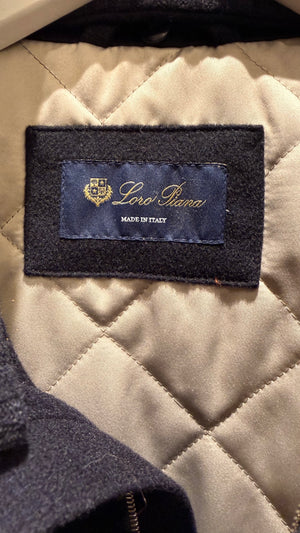 Loro Piana Kids Cashmere Navy Coat with Fox Fur Hood Size 10 Years RRP £2,780