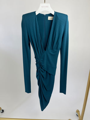 Alexandre Vauthier Green Ruched Long Sleeve Dress FR 34 (UK 6)