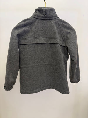 Loro Piana Kids Grey Cashmere Jacket with Pockets and Knit Collar Size 8 years RRP £2,550