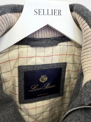 Loro Piana Kids Grey Cashmere Jacket with Pockets and Knit Collar Size 8 years RRP £2,550