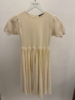 Loro Piana Kids Cream Stardust Dress with Pleated Skirt Size 8 years RRP £900