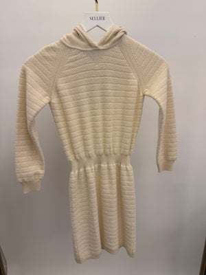 Loro Piana Kids Cream Cashmere Hooded Long-Sleeve Dress Size 8 years RRP £900