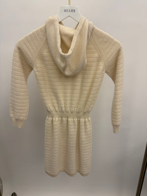 Loro Piana Kids Cream Cashmere Hooded Long-Sleeve Dress Size 8 years RRP £900