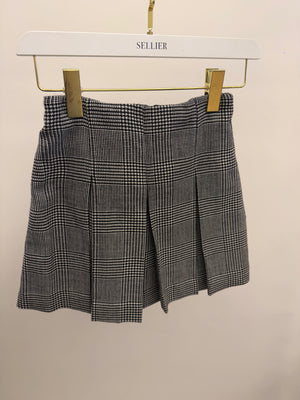 Dolce & Gabbana Kids Black and White Houndstooth Mini Wool Skirt with Logo Size 8 years RRP £350