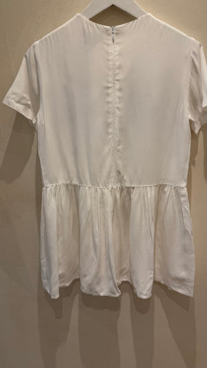 Missoni Kids White Short Sleeves Dress With Multicolour ZigZag and Sequins Details Size 10 years