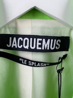 Jacquemus Neon Green 'Le Splash' Bari Cut-out Tailored Dress FR 40 (UK 12) RRP £1,010