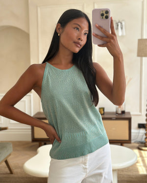 Missoni Green Glitter Tank Top with Neck Tie Detail Size IT 42 (UK 10)