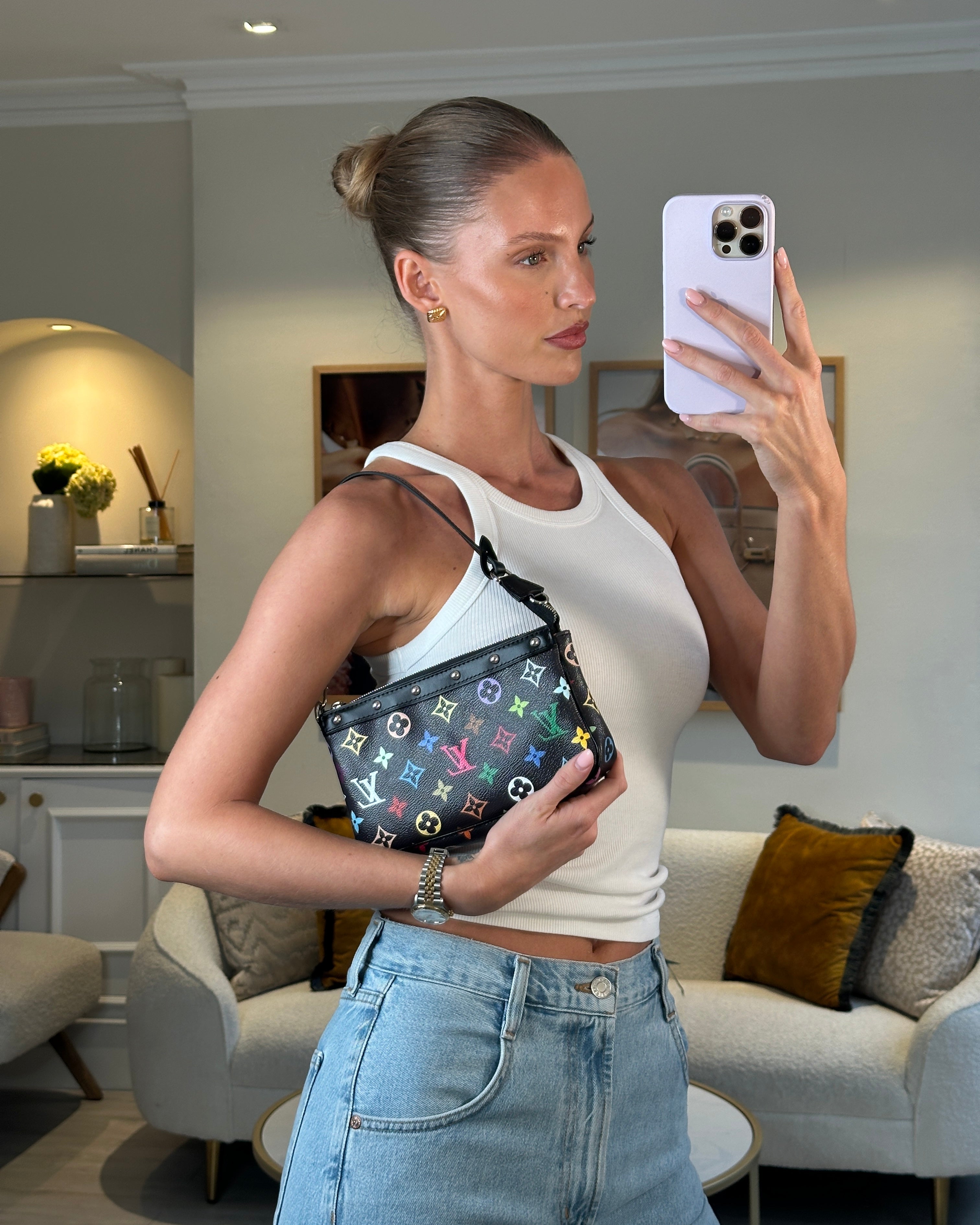 NEW* Louis Vuitton X Takashi Murakami Black Pochette Accessories