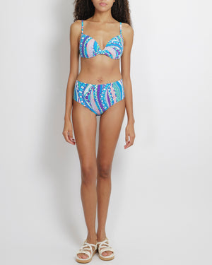 Emilio Pucci Blue and Multicolour Two Piece Bikini Set Size IT 44 (UK 12)
