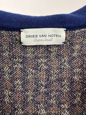 Dries Van Noten Blue Short Sleeve Open Collar Jumper T-Shirt FR 34 (UK 6)