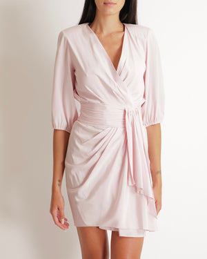 Alexandre Vauthier Light Pink Silk Mini Dress with Pleat Details Size FR 36 (UK 8)