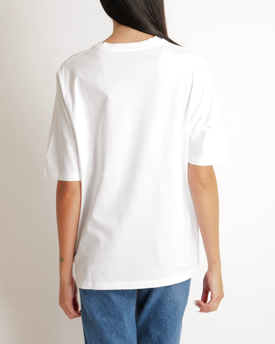 Hermès Menswear White T-Shirt with Abstract Textured Print Detail Size L