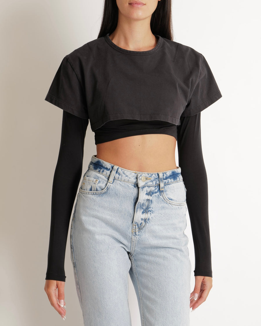 Jacquemus Black Layered Effect Le Double T-Shirt Size M (UK 10)