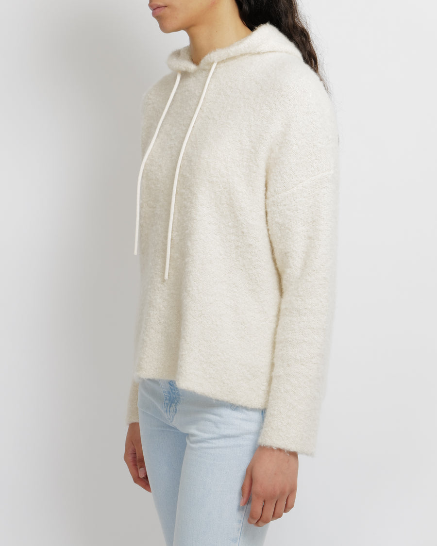 Christian Dior Cream Cashmere Hooded Jumper with Black Back Logo and Star Print and Drawstring Detail Size S (UK 8)