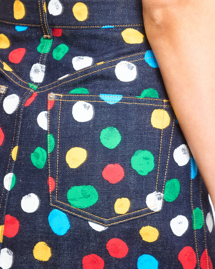 Louis Vuitton x Yayoi Kusama Denim Multicolour Mini Skirt Size FR 36 (UK 8)