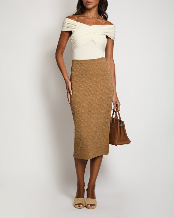 Fendi Camel Tube Knitted Skirt Size IT 42 (UK10)