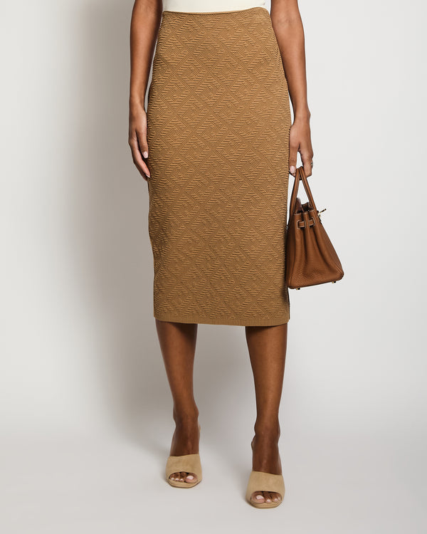 Fendi Camel Tube Knitted Skirt Size IT 42 (UK10)