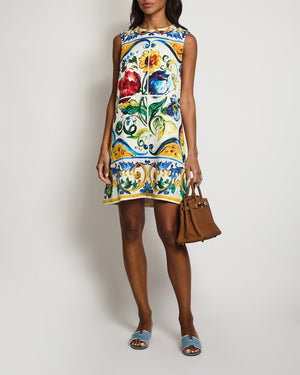 Dolce & Gabbana Multicolour Majolica Print Mini Sleeveless Dress Size FR 38 (UK 10)