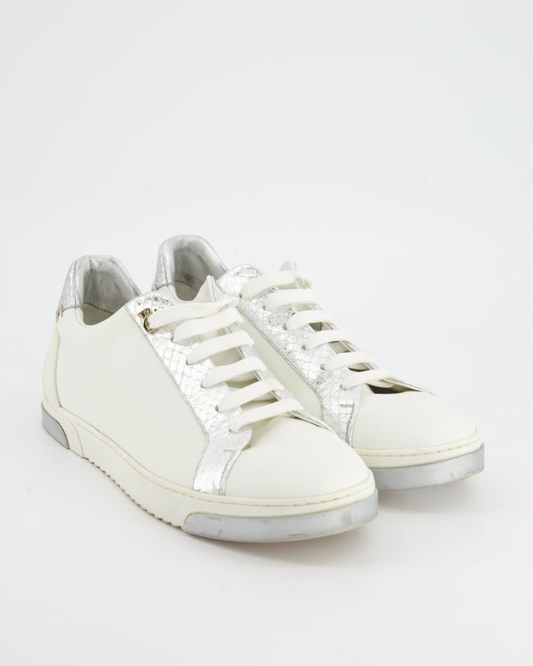 Ralph & Russo White Sneakers with Silver Detailing Size EU 40