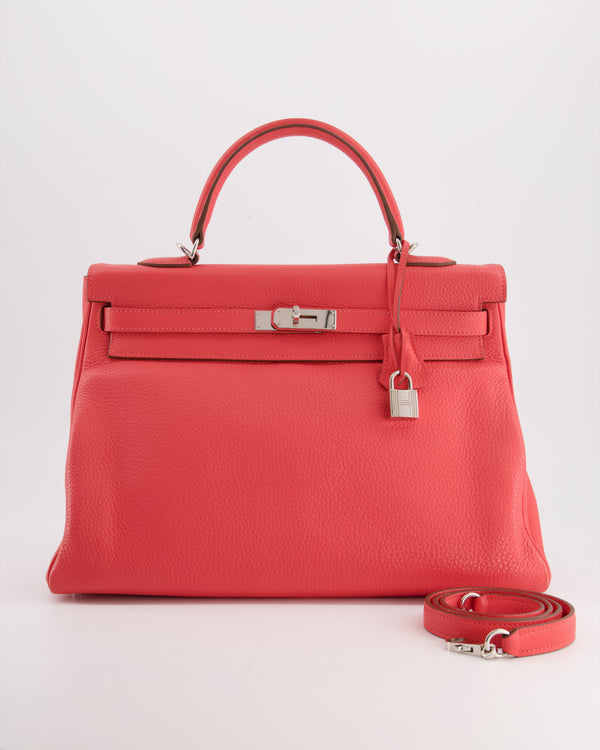 *FIRE PRICE* Hermès Kelly Bag 35cm Bougainvillea in Clemence Leather with Palladium Hardware