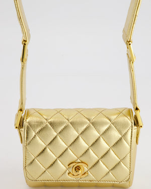 *EXCEPTIONALLY RARE* Chanel Vintage Gold Quilted Mini Bag with 24K Gold Hardware