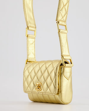*EXCEPTIONALLY RARE* Chanel Vintage Gold Quilted Mini Bag with 24K Gold Hardware