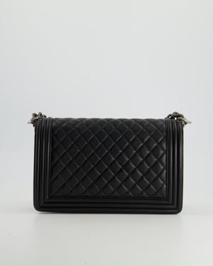 Chanel Black Large Boy Bag in Lambskin Leather with Ruthenium Hardware