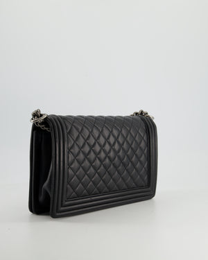 Chanel Black Large Boy Bag in Lambskin Leather with Ruthenium Hardware